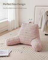 Vista 3 de Blissful Diary Reading Pillow, Backrest Pillow with Shredded Memory Foam for Adult & Children, Designed for Bed and Couch Sitting Up, Includes Arms