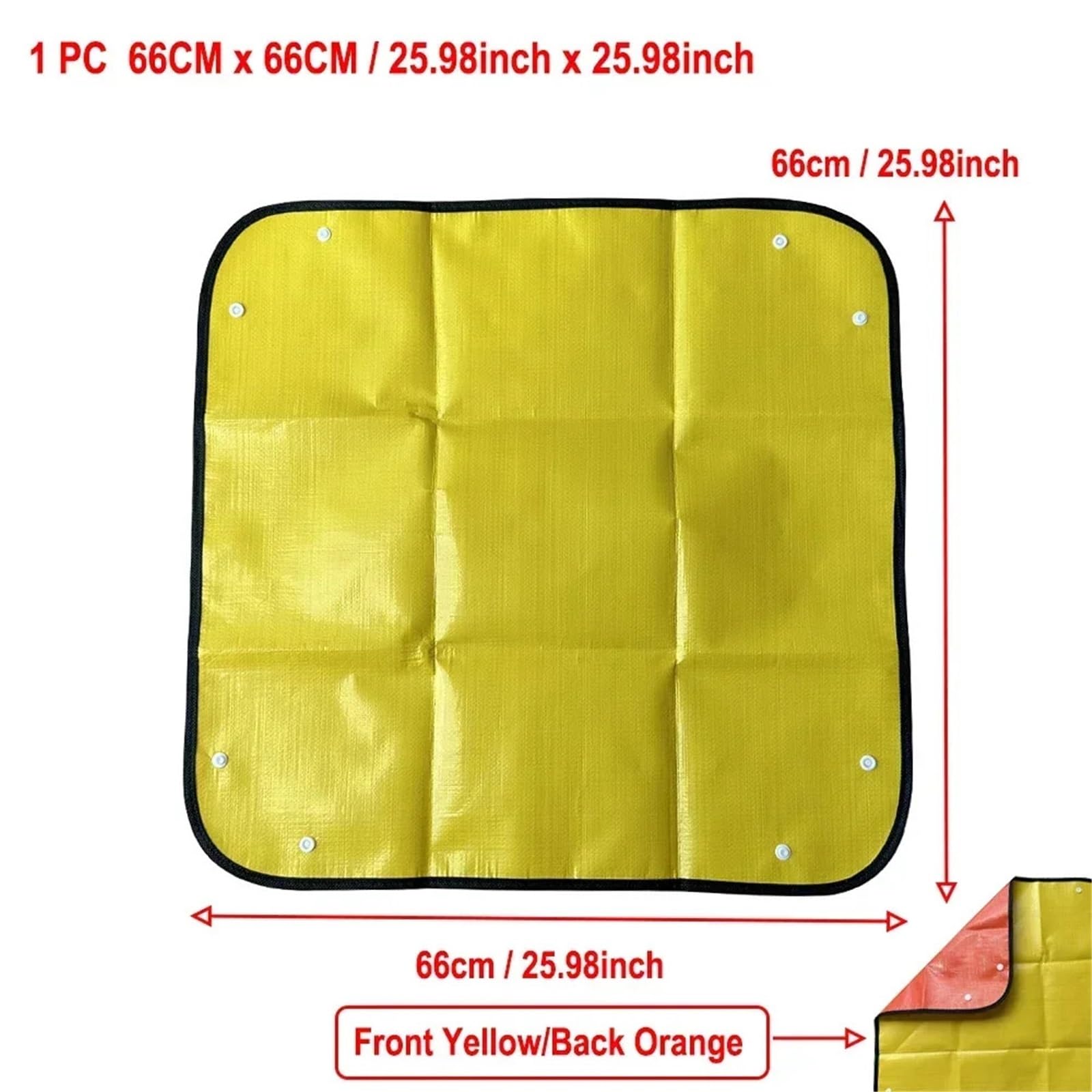 Tapis de rempotage 1 pièce - Fournitures de jardinage - Tapis de rempotage pliable - Réutilisable - Étanche - Orange - 66 x 66 cm