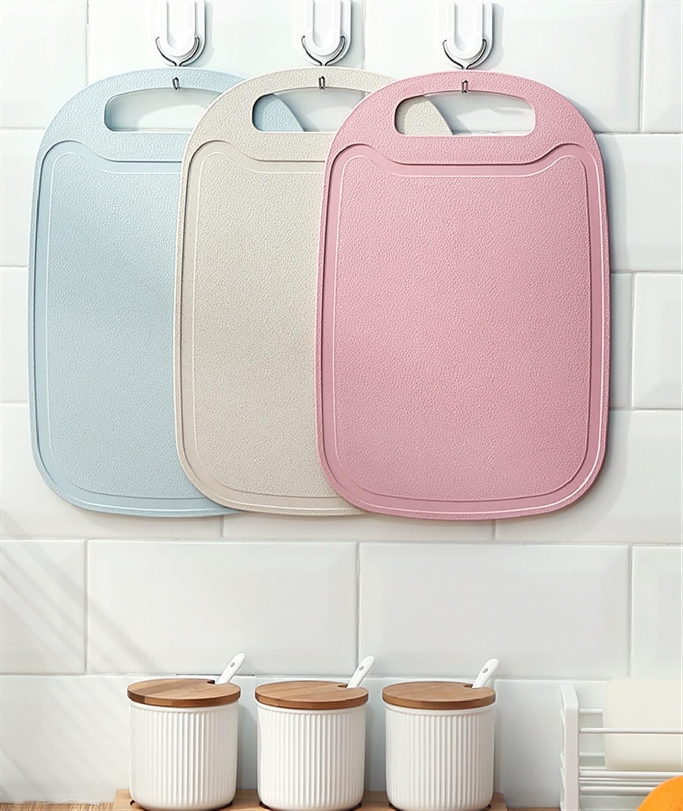 Küche Schneidebretter Kunststoff-Schneidebrett Für Die Küche, Farbige Schneidebretter, Rutschfest, Spülmaschinenfest Und Leicht Zu Reinigen Schneidebrett (Color : C, Size : 3pc)