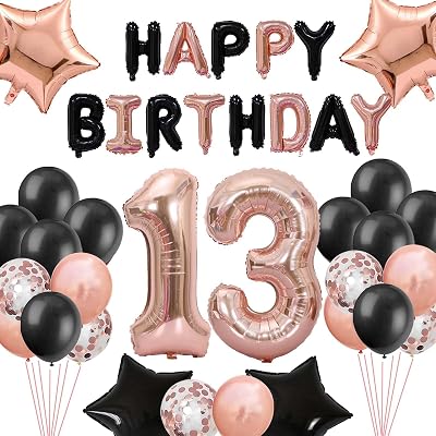 13th Birthday Rose Gold Foil Wall Banner | Shiny Party Decor For Teens - View #2