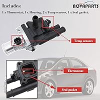 Vista 4 de 25189437 Conjunto de carcasa de termostato refrigerante de motor para salida de agua para 2009 2010 2011 Chevy Chevrolet Aveo, 2009 10 11 Aveo5