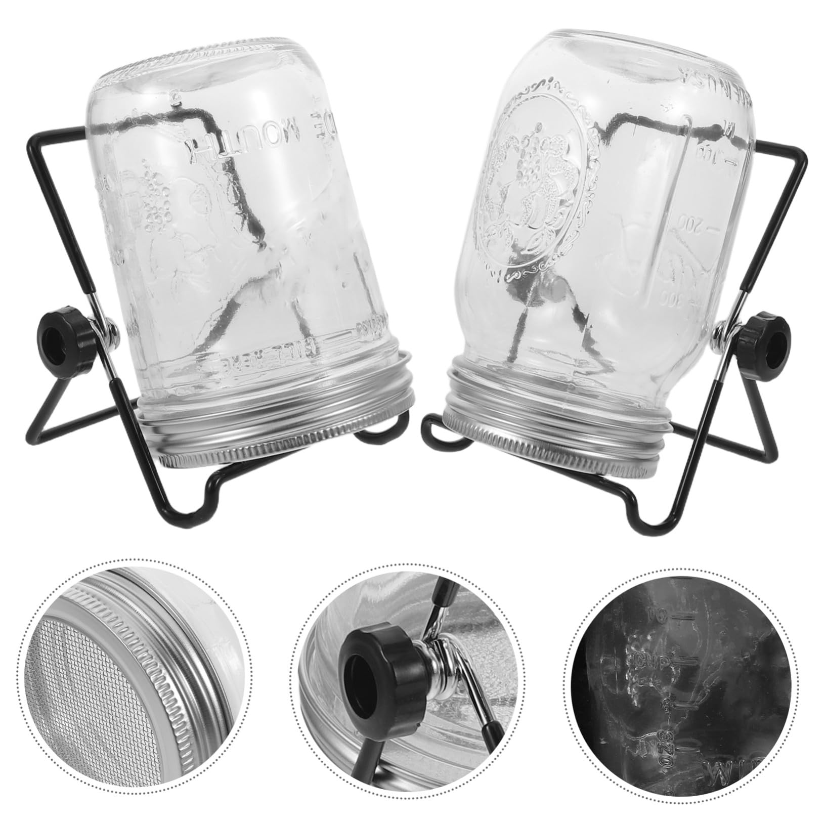 BESTonZON 2ensembles Kit De Germination avec Couvercles Passoire Et Support pour Micro-pousses Bocal De Germination