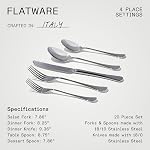Made In Cookware - Flatware Set - 4 Place Settings (20 Piece Set) - Made In Italy