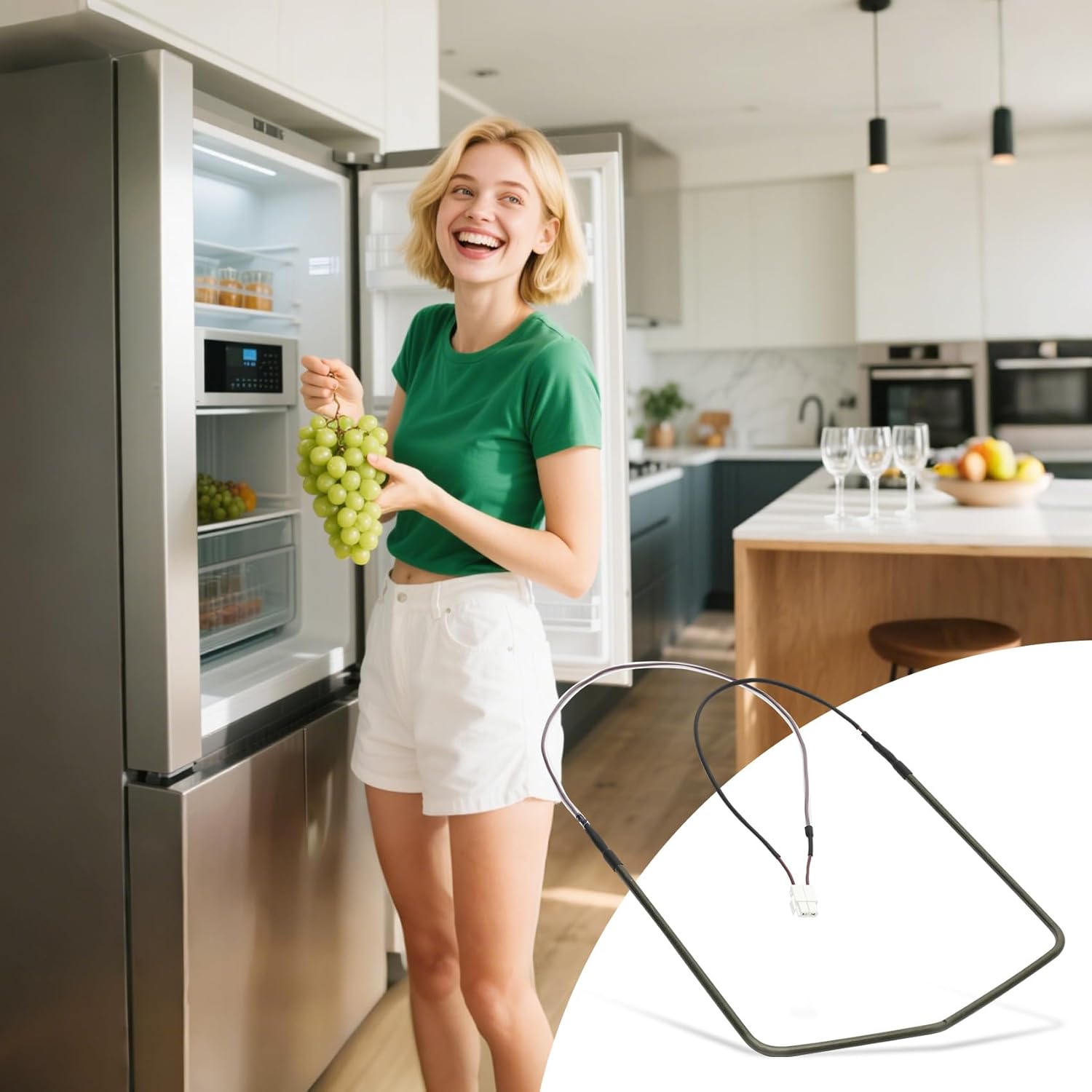 WR02X12603 Defrost Heater, 1476453 Refrigerator Defrost Heater Compatible With GE GFSS6KKXASS DFSF9VKBABB, Fridge Defrost Heater Replace AH2322740, EA2322740, PS2322740, AP4345195