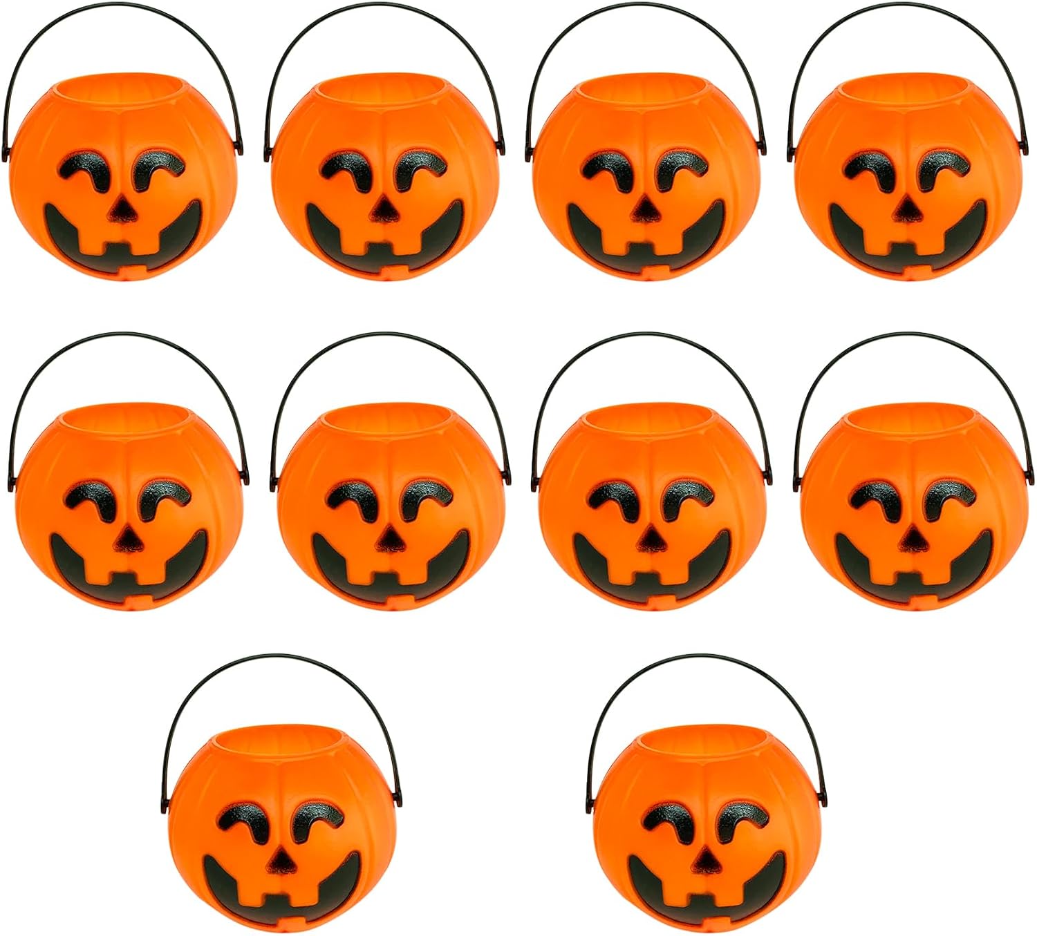 Bekecidi 10 Pcs Halloween Candy Bucket Plastic Mini Candy Pumpkin