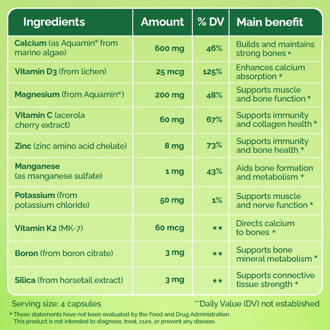 NATURELO 600mg Calcium Supplement for Bone Strength, VIT D3, 120 Capsules — Amazon image 6