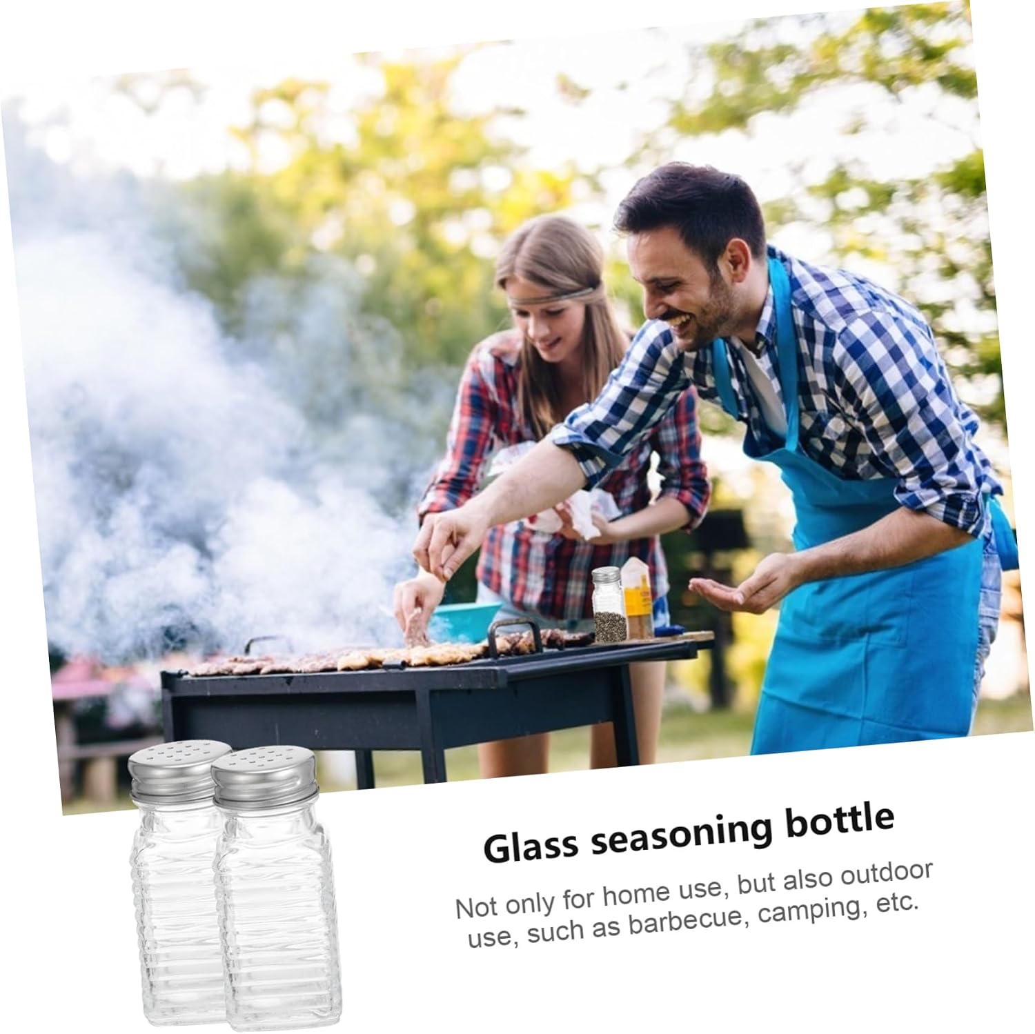 Zerodeko 6pcs Glass Condiment Bottle Salt Pepper Shakers Salt Pepper Shaker Glass Seasoning Bottle Spice Easy to Clean