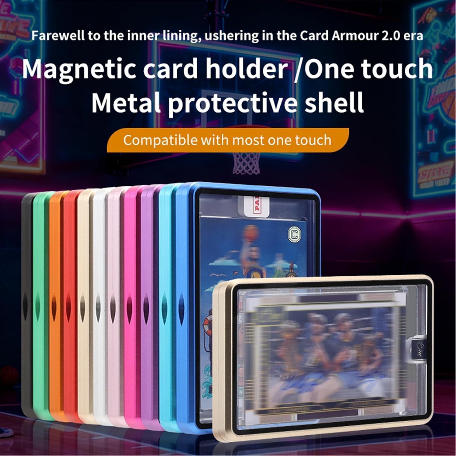 Magnetic Aluminum Alloy Graded Card Slab Protector, UV Protection Display Case Compatible with BGS Graded Cards(Gold) image 2