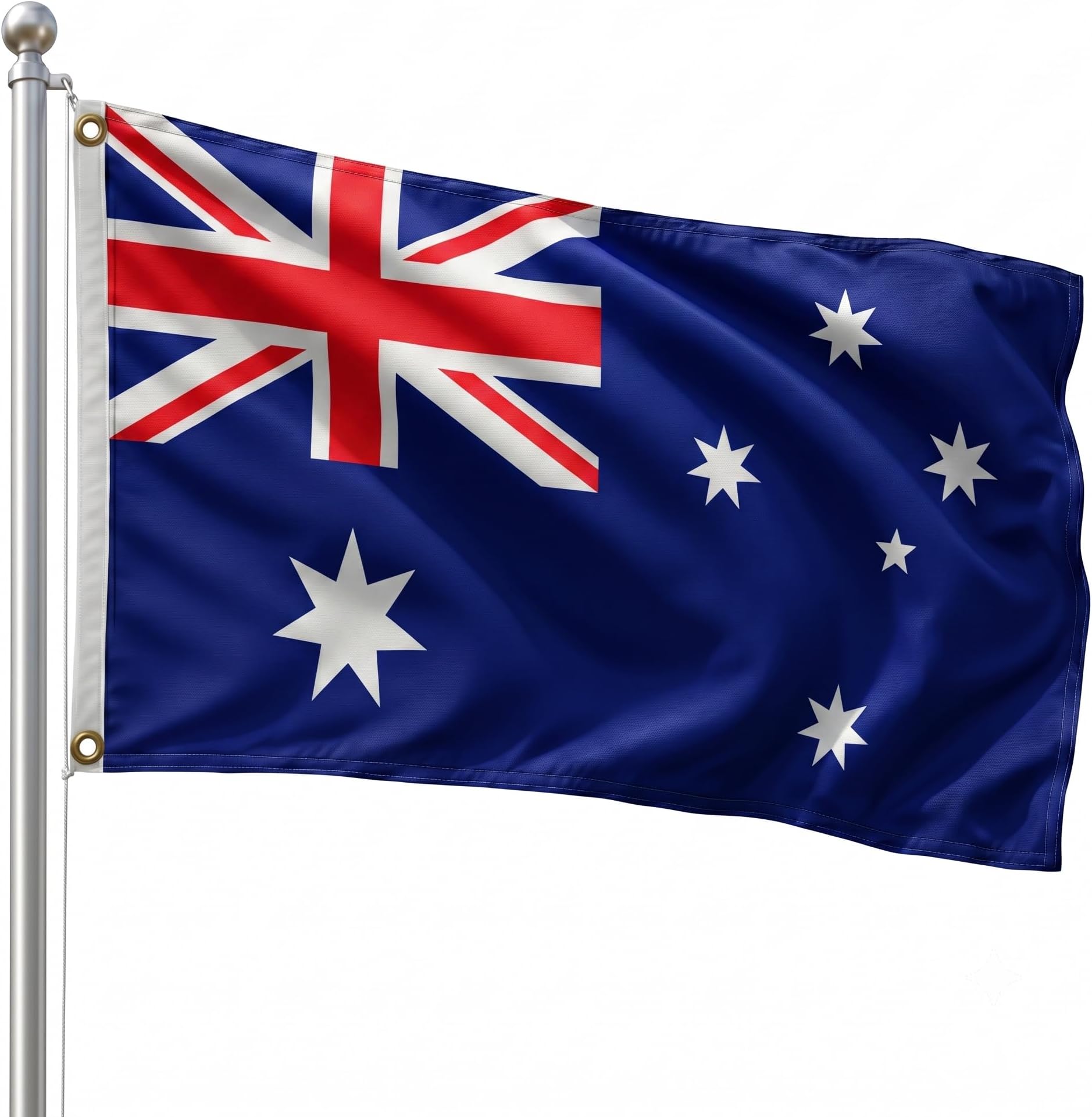 DMSE Australia National Flag, 2ft x 3ft - Fade-Resistant Outdoor & Indoor Flag - Quad-Stitched Fly End & Heavy-Duty Brass Grommets (2ft x 3ft)