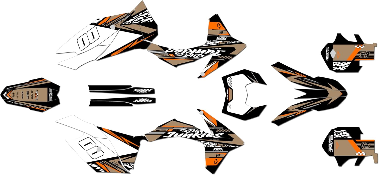 Graphics Kit for KTM 200XC-W, 250XC-W, 300XC-W, and 450XC-W (2013) Rugged Series Tan 16 Mil - Dirt Pit Bike Motorcycle Stickers, Dirtbike Racing Decal no-Plastics
