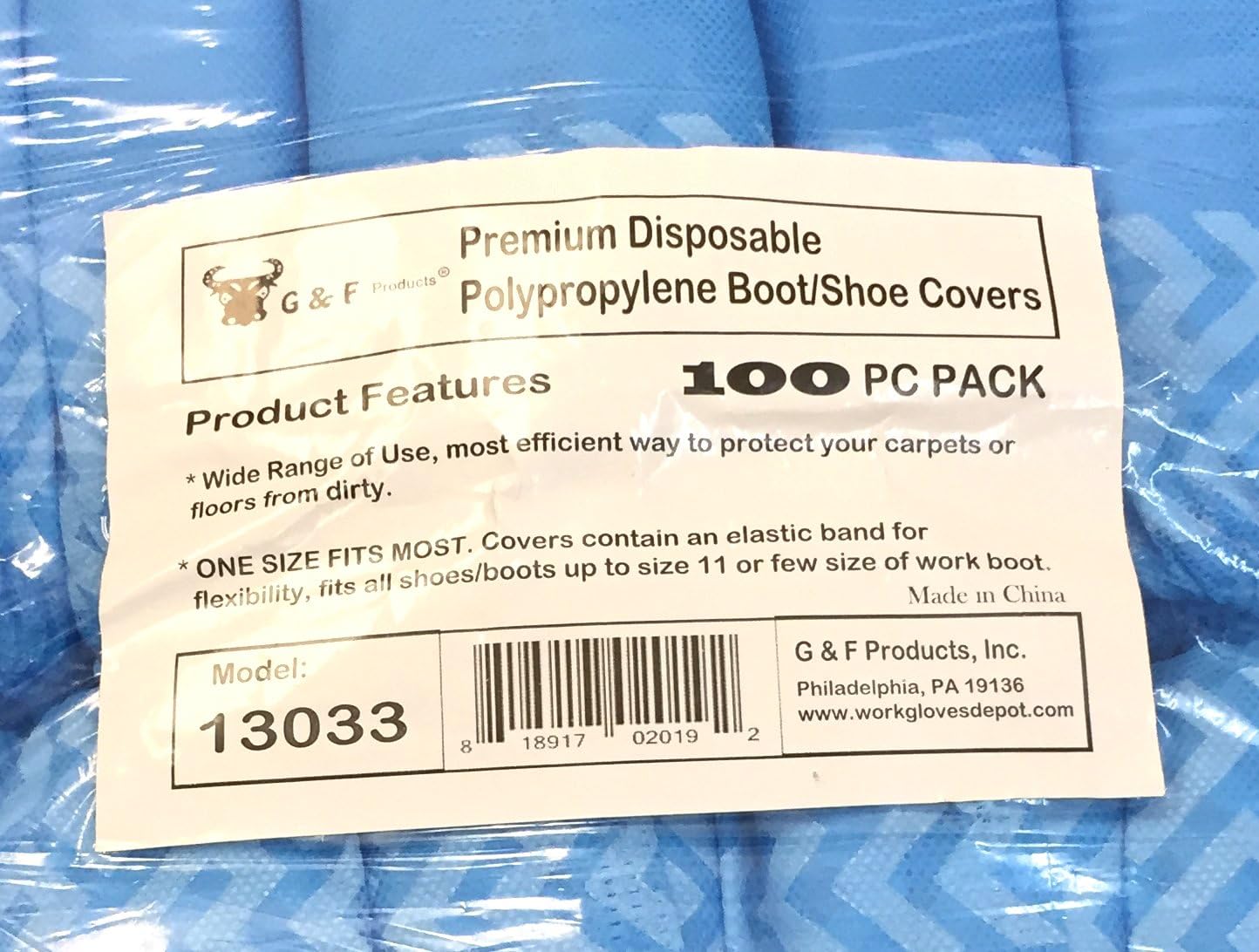 G & F Products X-Large Premium 100 Pack (50 Pairs) Disposable Boot & Shoe Covers - Durable, Water Resistant, non-slip, non-toxic, Recyclable, blue, stretchable fits up to size 11 US Men and up - - 