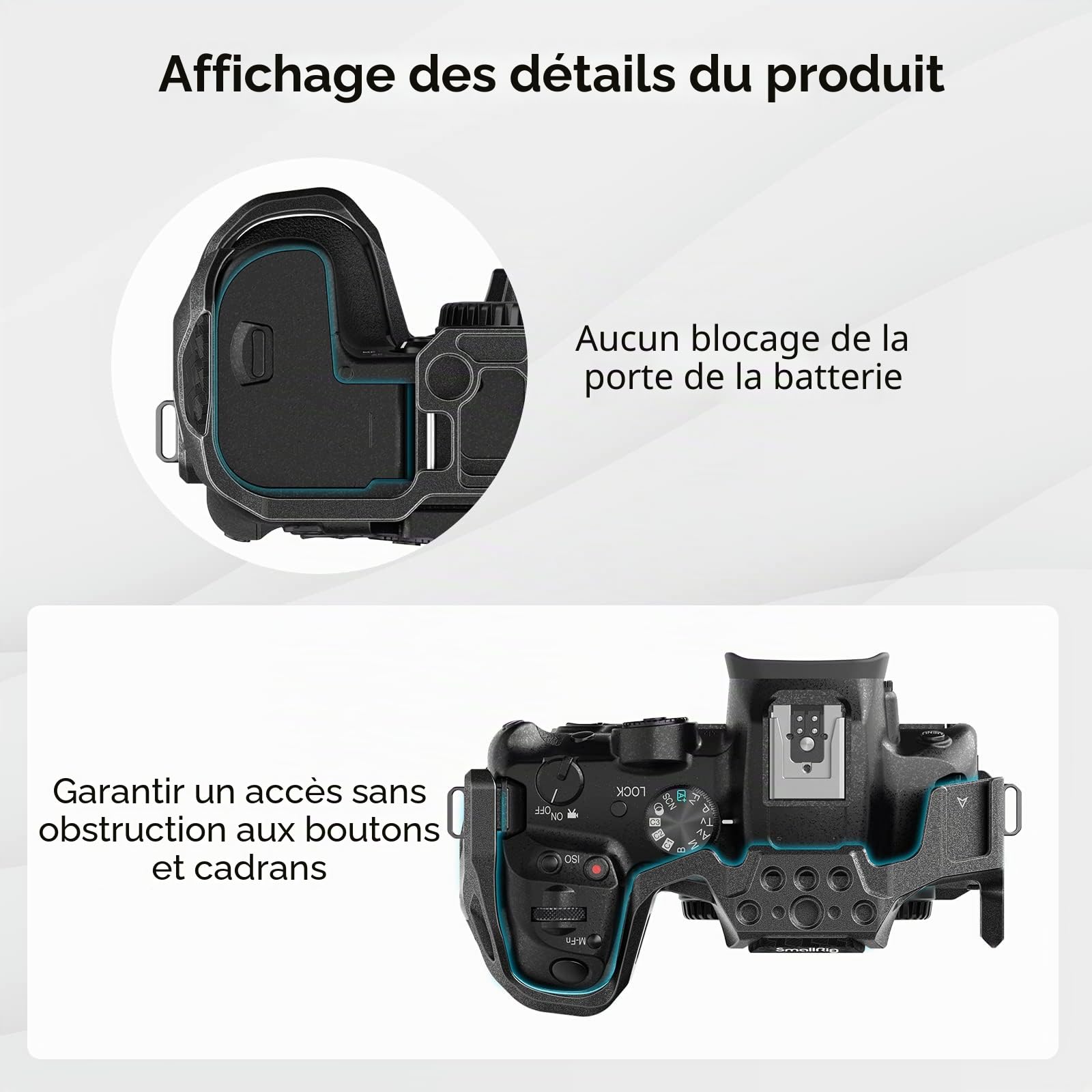 SMALLRIG R7 Cage avec Plaque de Dégagement Rapide Intégrée pour Arca Standard, Cold Shoe, Rail NATO et Trous Filetés, Montage Vidéo de Cage de Caméra pour Canon R7-4003B