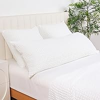 Vista 380 de PHF Fundas de almohada 100% algodón con tejido de gofre de 24 x 24 pulgadas, paquete de 2 fundas cuadradas para decoración elegante del hogar, sin