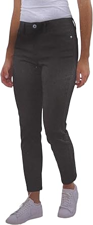 Jachs Girlfriend Womens Straight Leg Ankle Pants, 5-Pocket, Cotton Blend Twill, Stretch