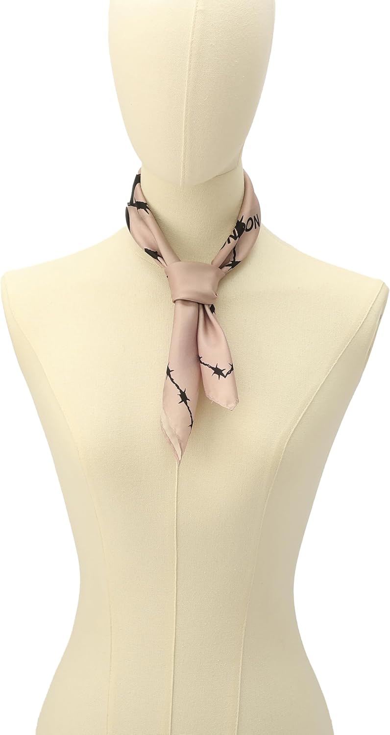 AllSaints womens Barb Large Bandana, Silk Head Scarf With Barbwire Design, Lightweight Fabric - Image 3