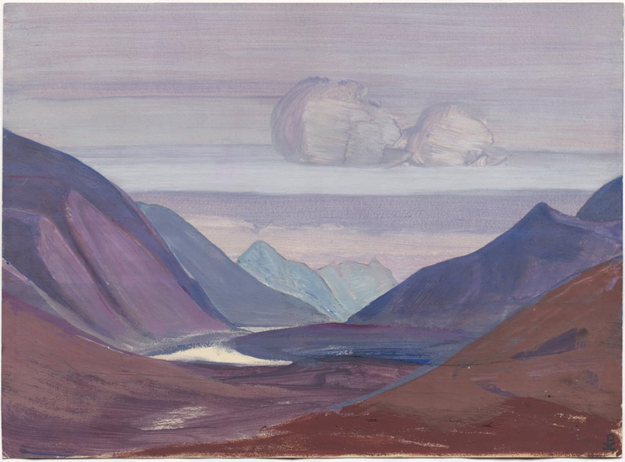 SERENDIPITP Vintage Picture Print on Canvas Wall Art Poster Chandra River Study by Nicholas Roerich Artwork Print Poster for Wall Decor 60x90cm
