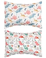 Vista 33 de ALVABABY Paquete de 2 fundas de almohada de algodón orgánico para niños pequeños, fundas de almohada para niños de 13 x 18 pulgadas o 12 x 16