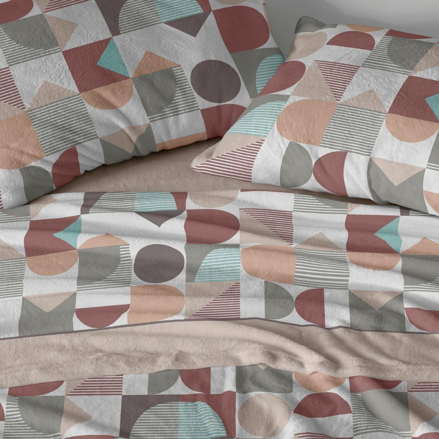 Burrito Blanco | Sábanas de Coralina | Cama de 135cm. (+Medidas Disponibles) | Sábanas Invierno | Diseño 769 | Color Beige (135x190/200cm.)
