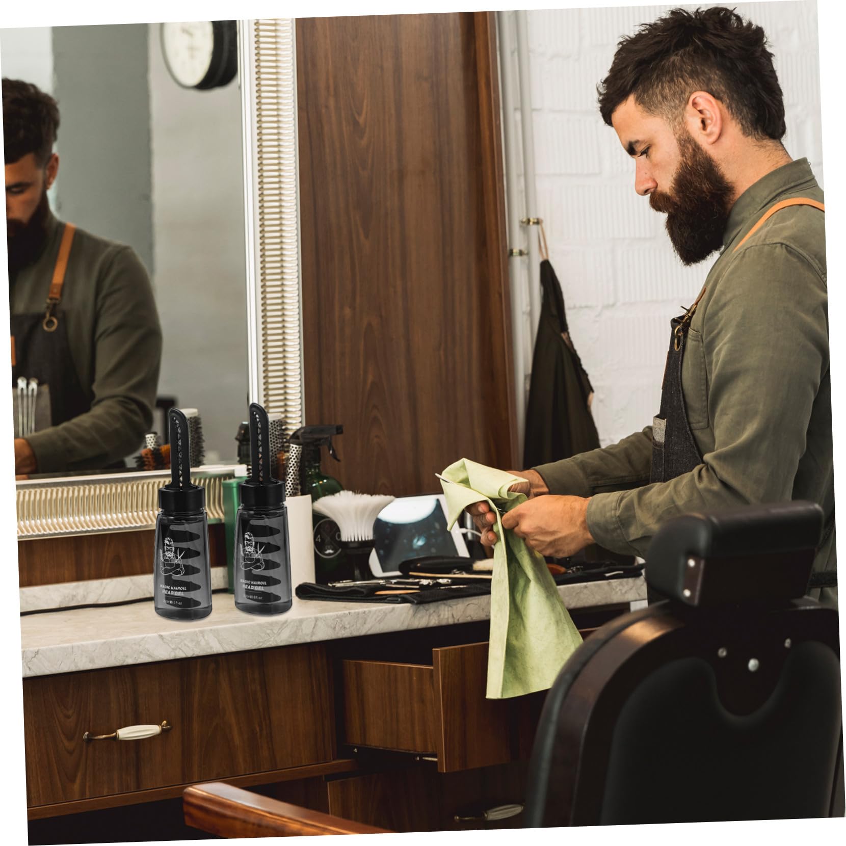 VICASKY 3 Stück Nachfüllbare Haarstyling Gel Flaschen mit Kamm Applikator für Männer Kunststoff 260 ml Portabel für Styling Zuhause