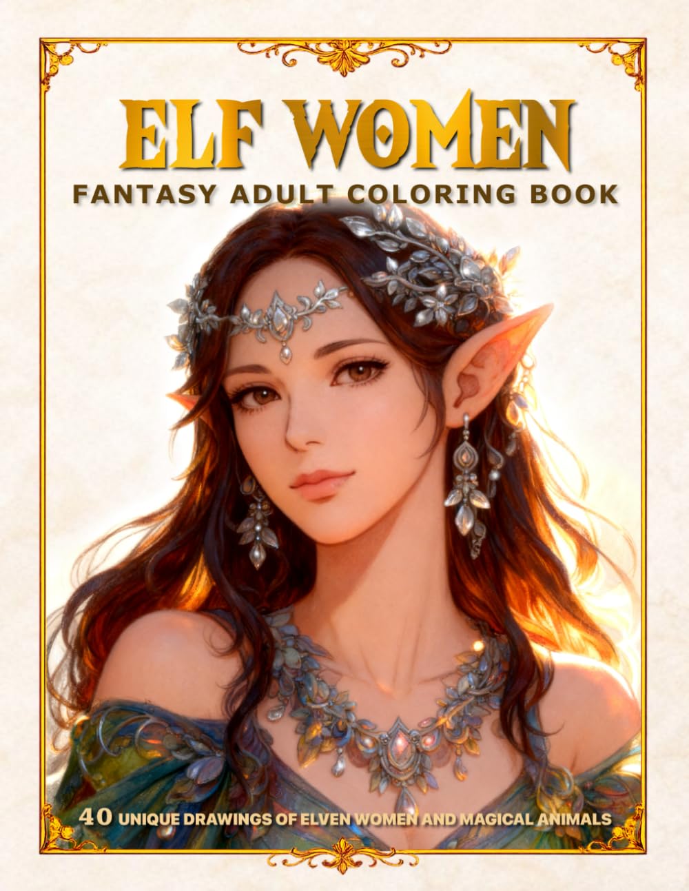 Elf Women: Fantasy Adult Coloring Book (Warrior Women)