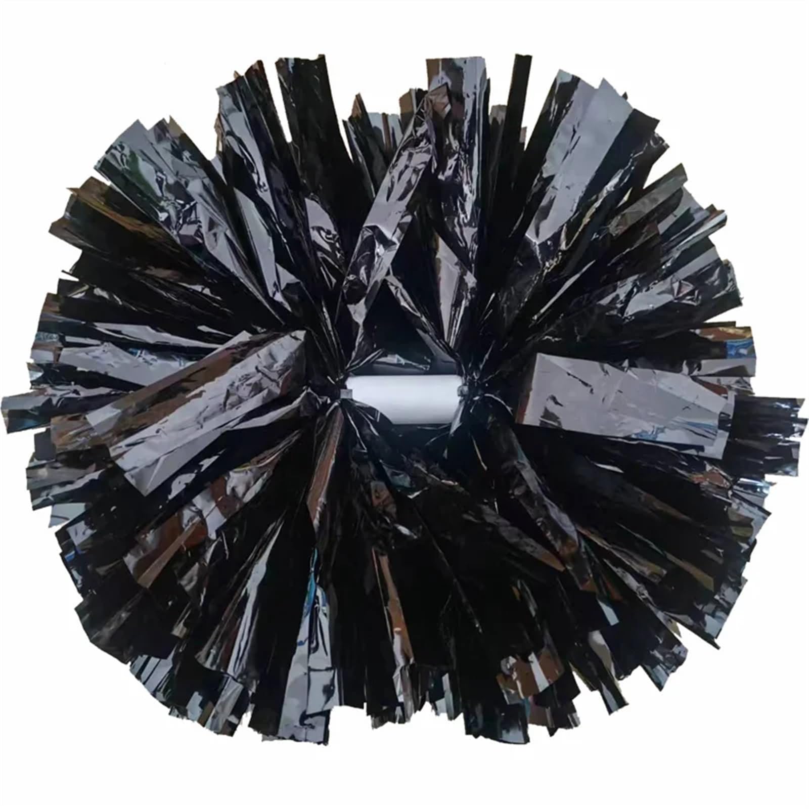 ZWCSHUU Cheerleader Pom Poms 2Pcs Cheerleading Pompoms 32cm Baton Handle Color Free Combination Nonfading(Black)