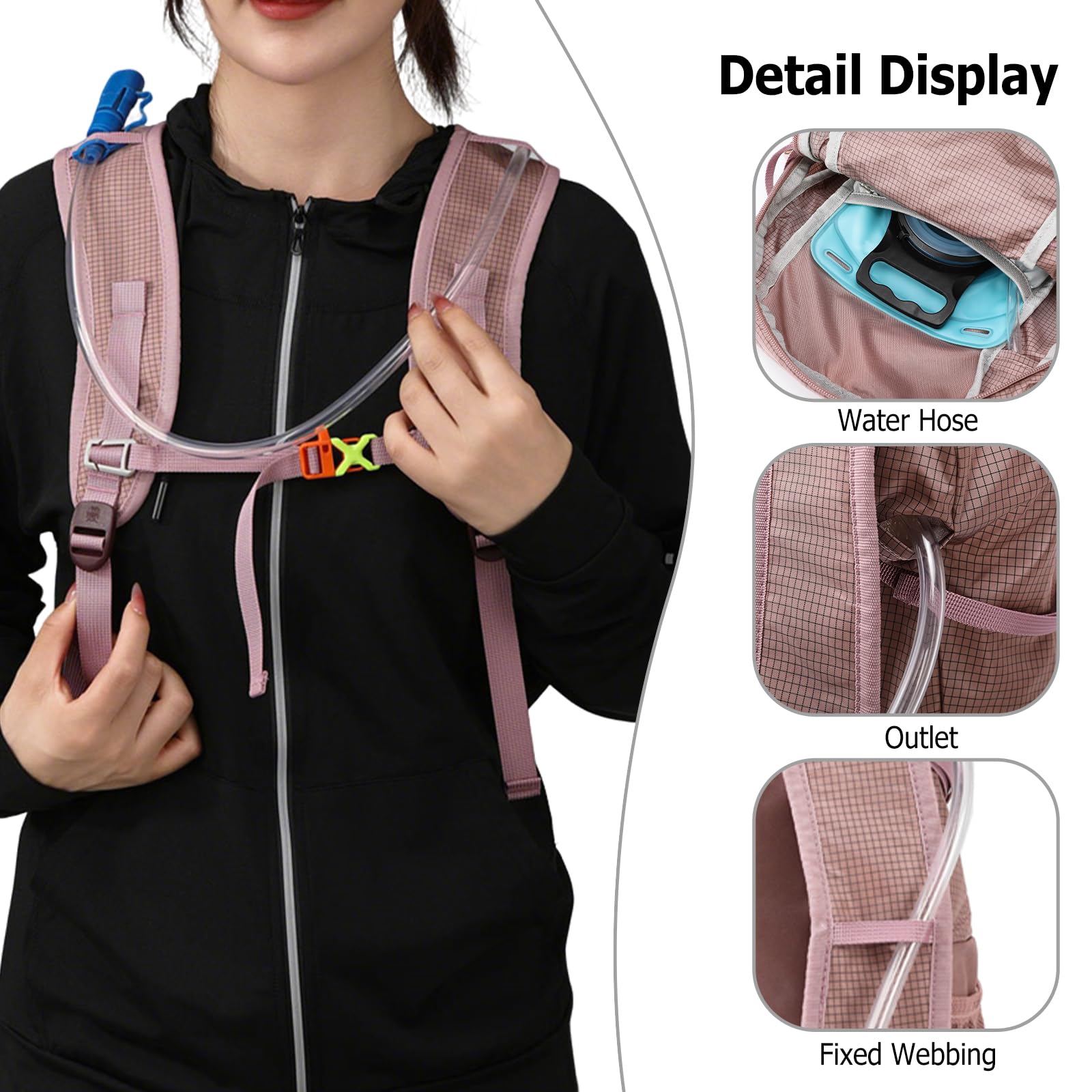 Zaino Pieghevole Zaino 20 L Leggero Impermeabile Zaini Hiking Backpack per Donna Uomo Campeggio Trekking Colore Caramello