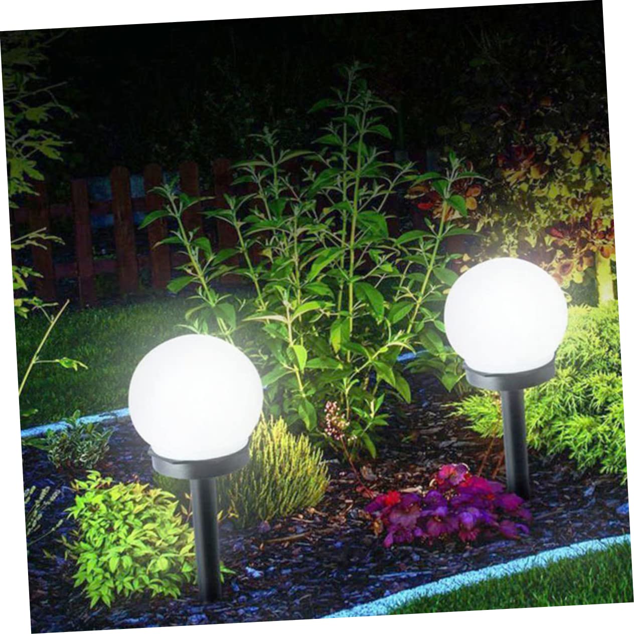 Holibanna 4Pezzi Solare da Giardino Forma Sfera Bianca Illuminazione Esterna per Giardino e Patios LED Ricaricabili con Solare Impermeabili e Automatiche per Uso