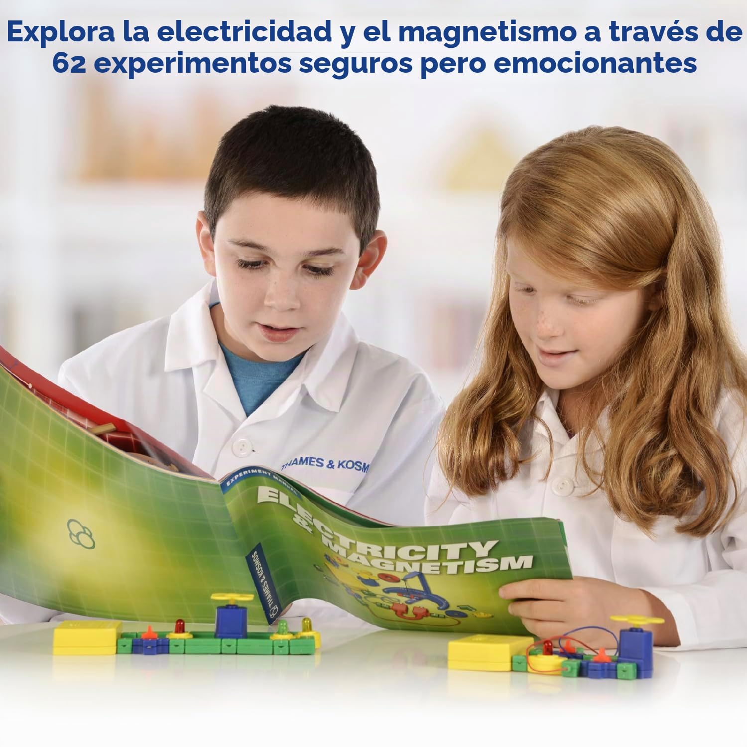 Thames & Kosmos , 620417, Electricity and Magnetism Science Kit, Electronics Kit, Investigate Magnetic Fields and Forces, Experiment with A Motor and Electromagnet, 62 Experiments, Ages 8+