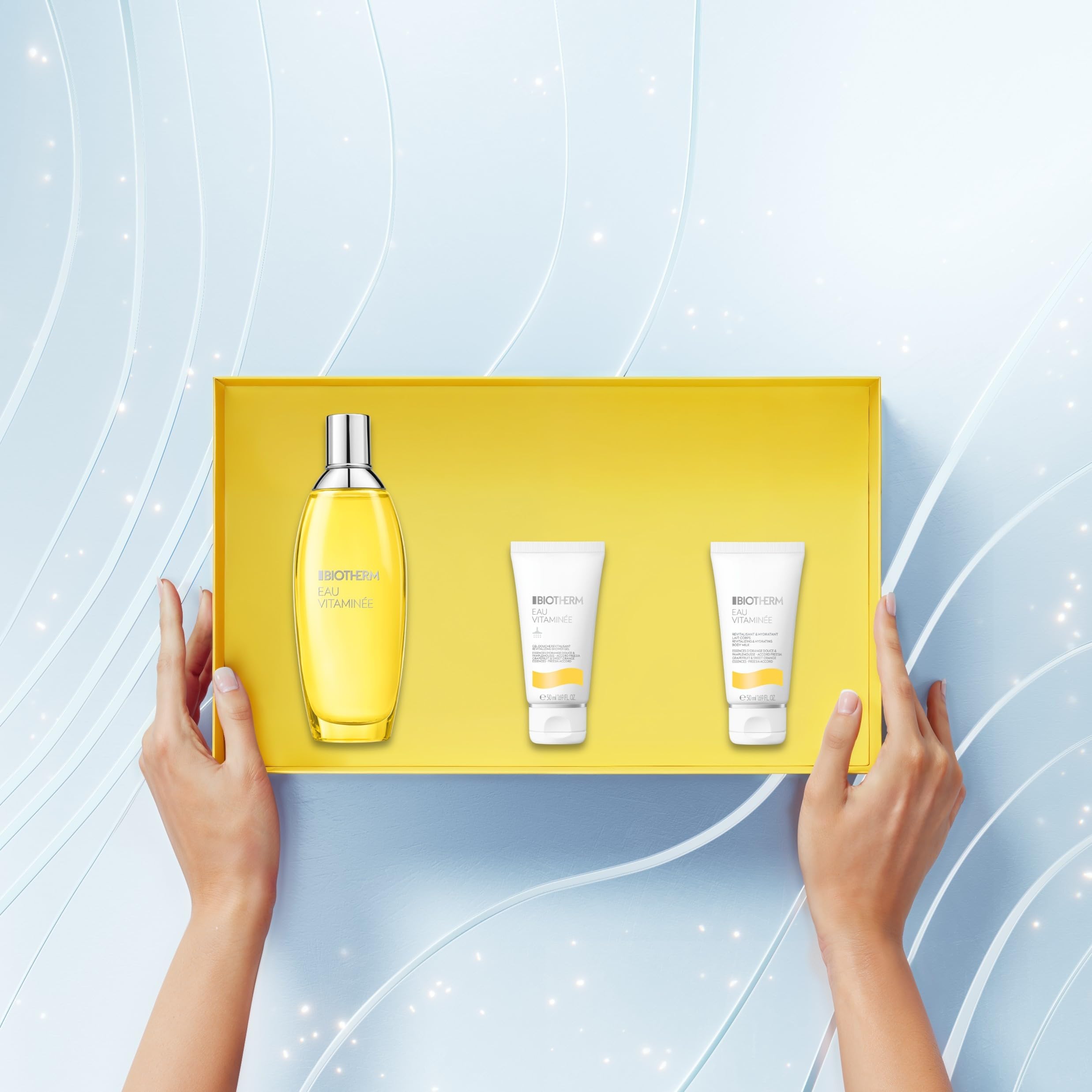 Biotherm Eau Vitaminée Geschenkset (Eau de Toilette 100ml, Duschgel 50ml & Body Milk 50ml), 3-teiliges vitalisierendes Körperpflege-Set, mit Zitrusduft, für alle Hauttypen