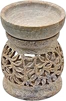 Nirvana Class NIRMAN Handmade Soapstone Leaf Aroma Burner Oil Diffuser Tea Light Holder Home Decor