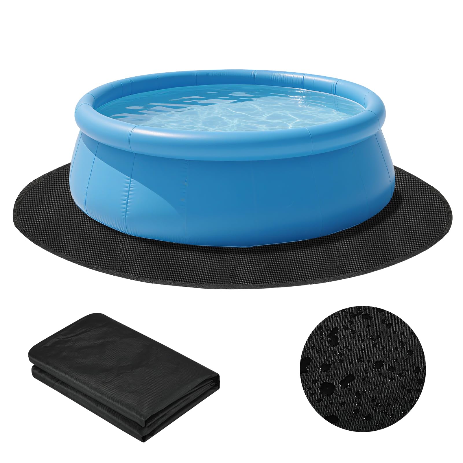 CIEOVO 8 FT Round Pool Liner Pad for Above Ground Swimming Pools - Protects Pool Liner Outdoor Pool Mat for Pool Bottom Liner Protector to Prevent Punctures Extend Liner Life-picture-18