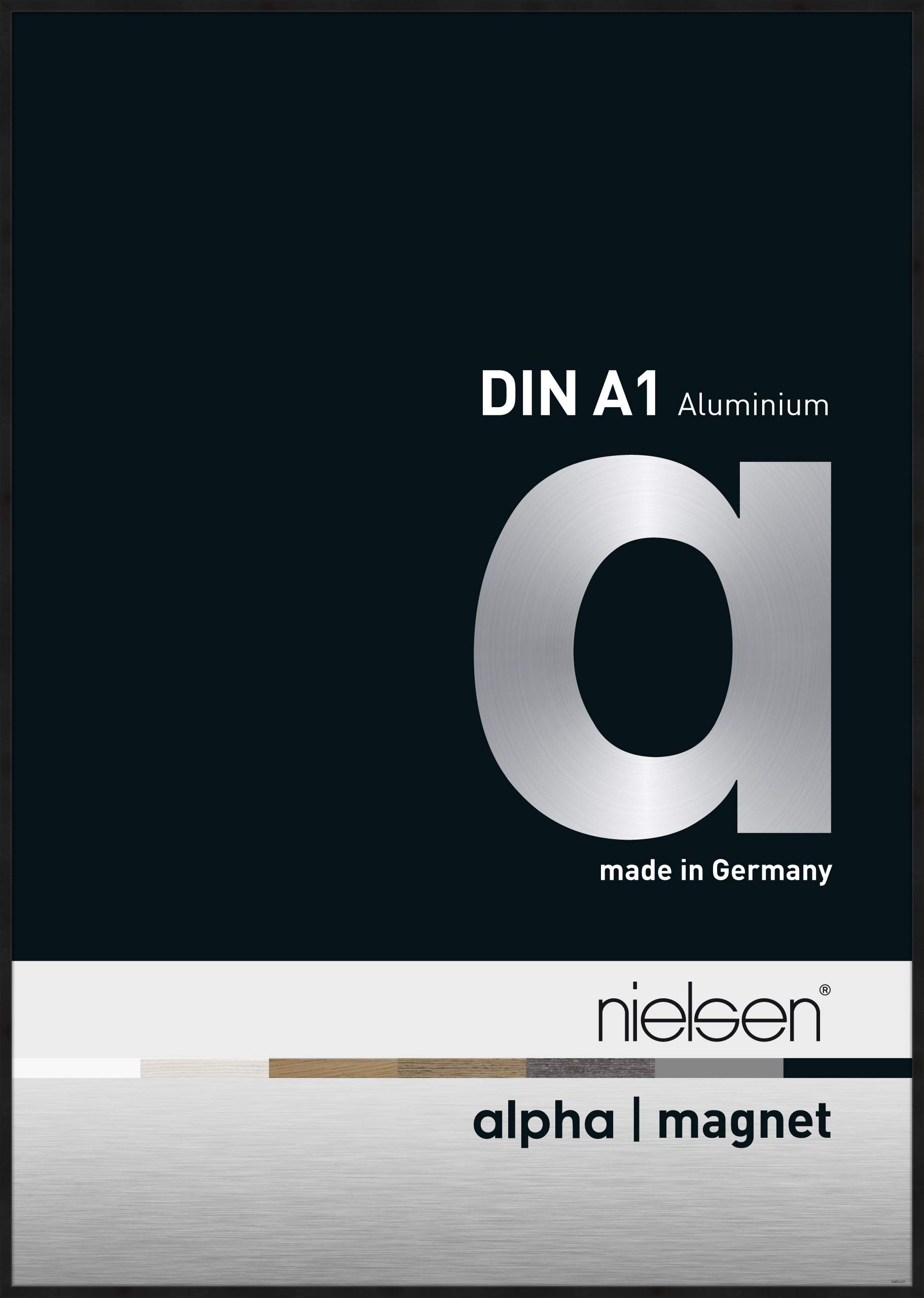 Cadre aluminium Alpha Magnet nielsen noir mat A1 pour vos affiches grand format