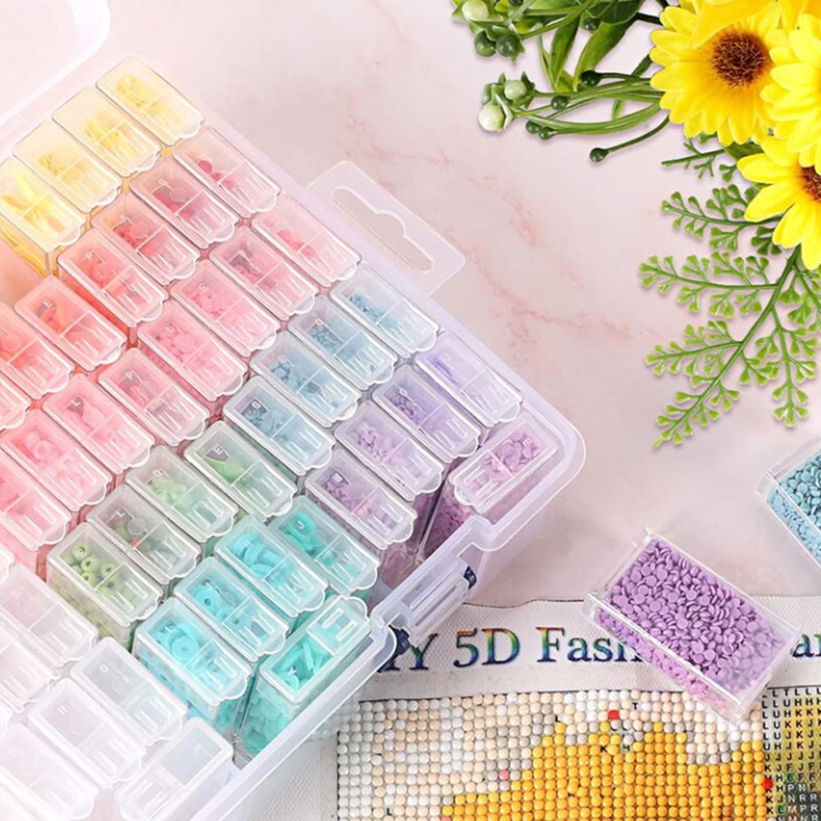 Amazon｜DIFEIUKI アクセサリーボックス ビーズケース 長方形瓶