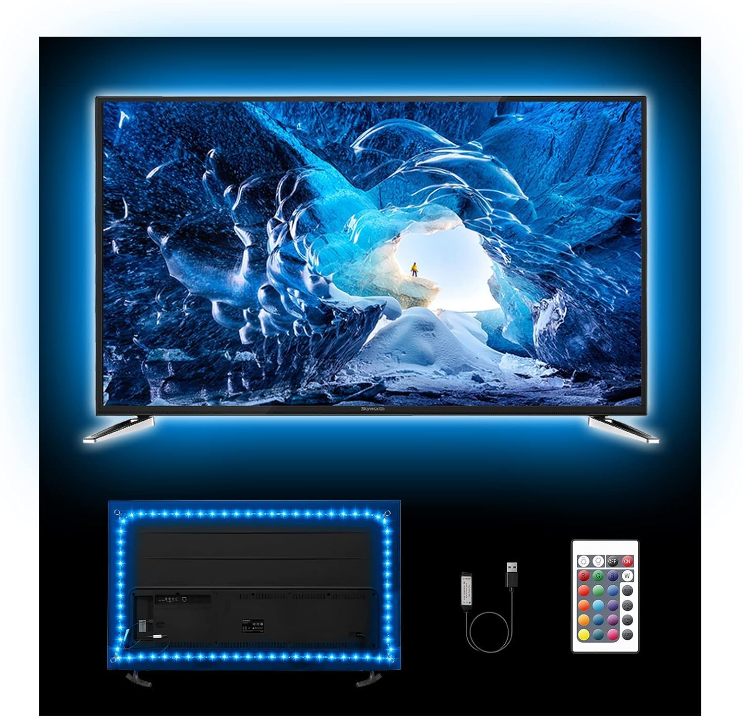 Litehom LED Lights for TV 5 Mtr USB Led Strip Lights for 22-65 inch TV LED Lights RGB Music Sync TV Backlights for Gaming Room Décor with Remote Control LED Lights for Bedroom Décor (B0CLFL47WL) Amazon Price History, Amazon Price Tracker