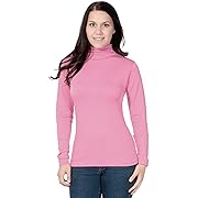 STAR FASHION Womens Polo Neck ROLL Neck Turtle Neck Plain Jumper TOP Lightweight Long Sleeve Pullover-Black-16-18 Baby Pink, Opens in a new tab