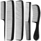 5 Piece Combs for Women and Man, Premium Black Hair Comb, Fine Tooth Tail Professional Combs and Styling Comb Set, Perfect for Parting, Teasing, Hairdressing, and Everyday Styling