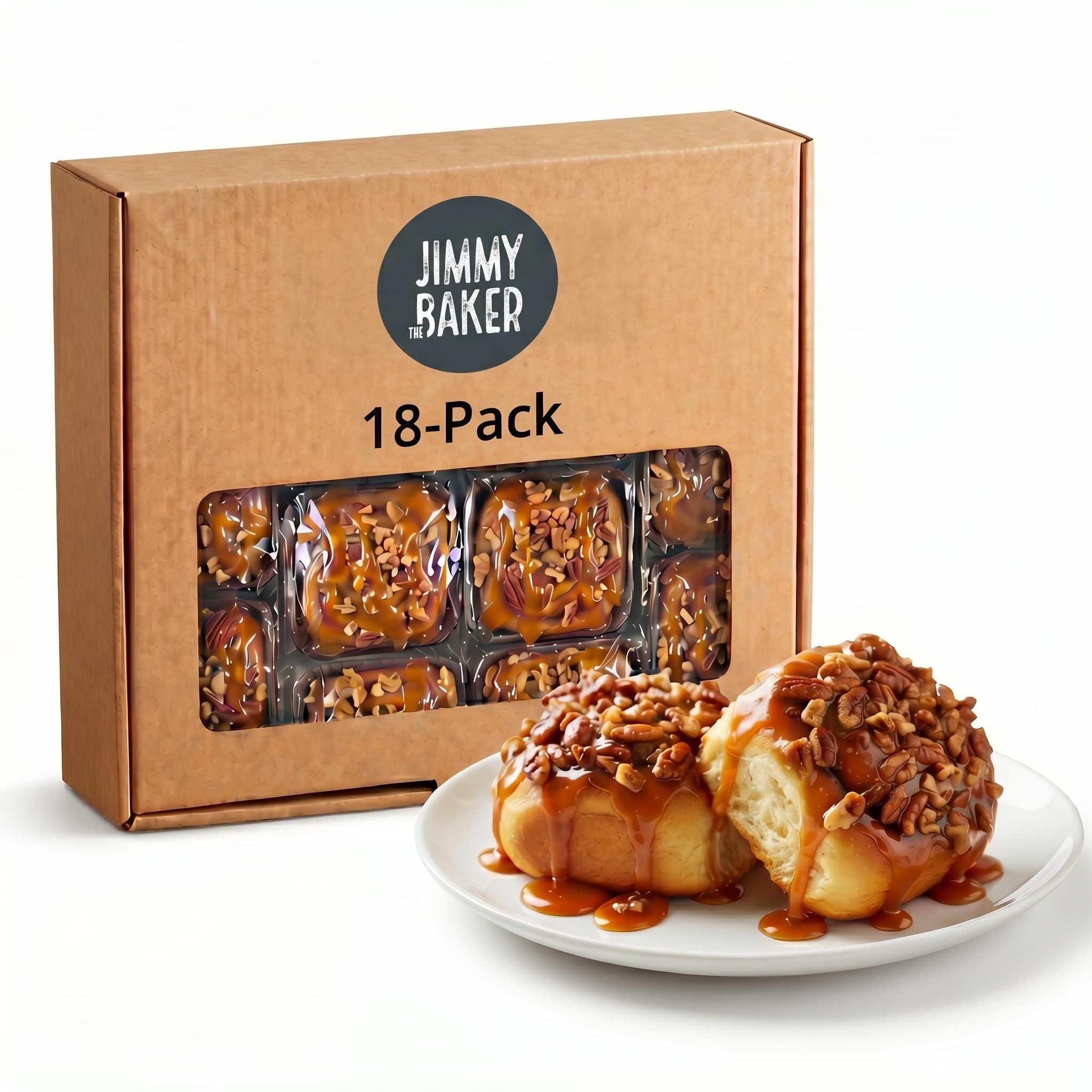 Amazon.com: Jimmy The Baker Sticky Buns With Nuts (18 Pack) - 5.5
