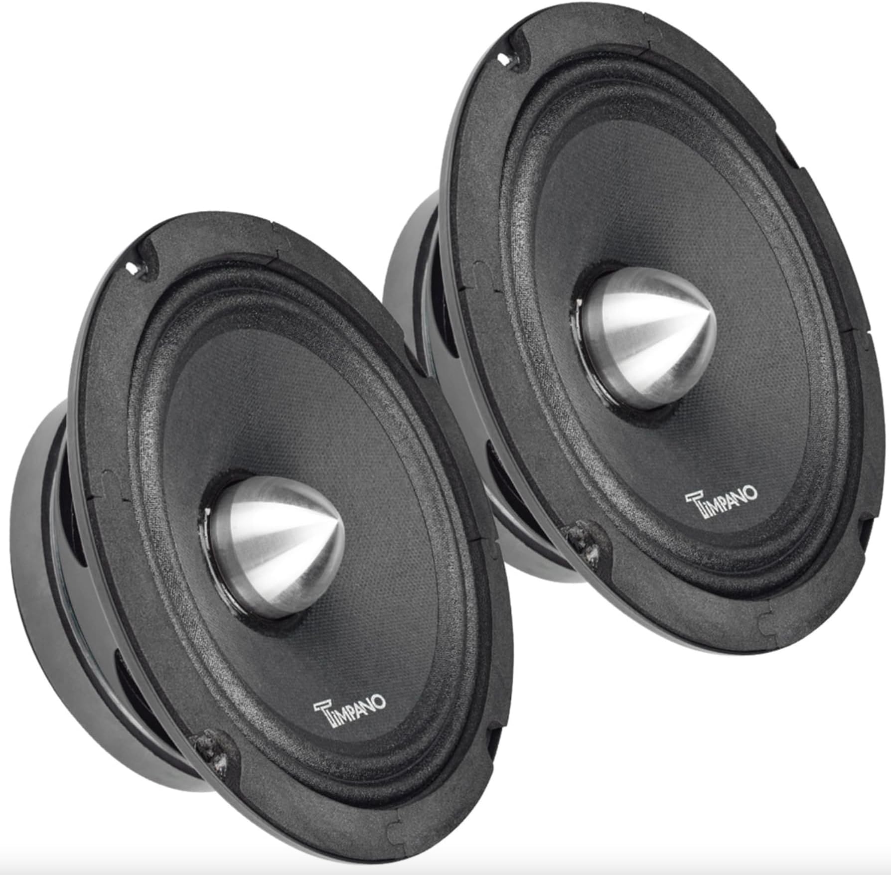 Timpano 1000 Watts Midrange Speakers for Car Audio Systems TPT-MR6-4 Bullet 4 Ohm Shallow PRO Audio Mid Range Loudspeaker (Bundle 2 Speakers)