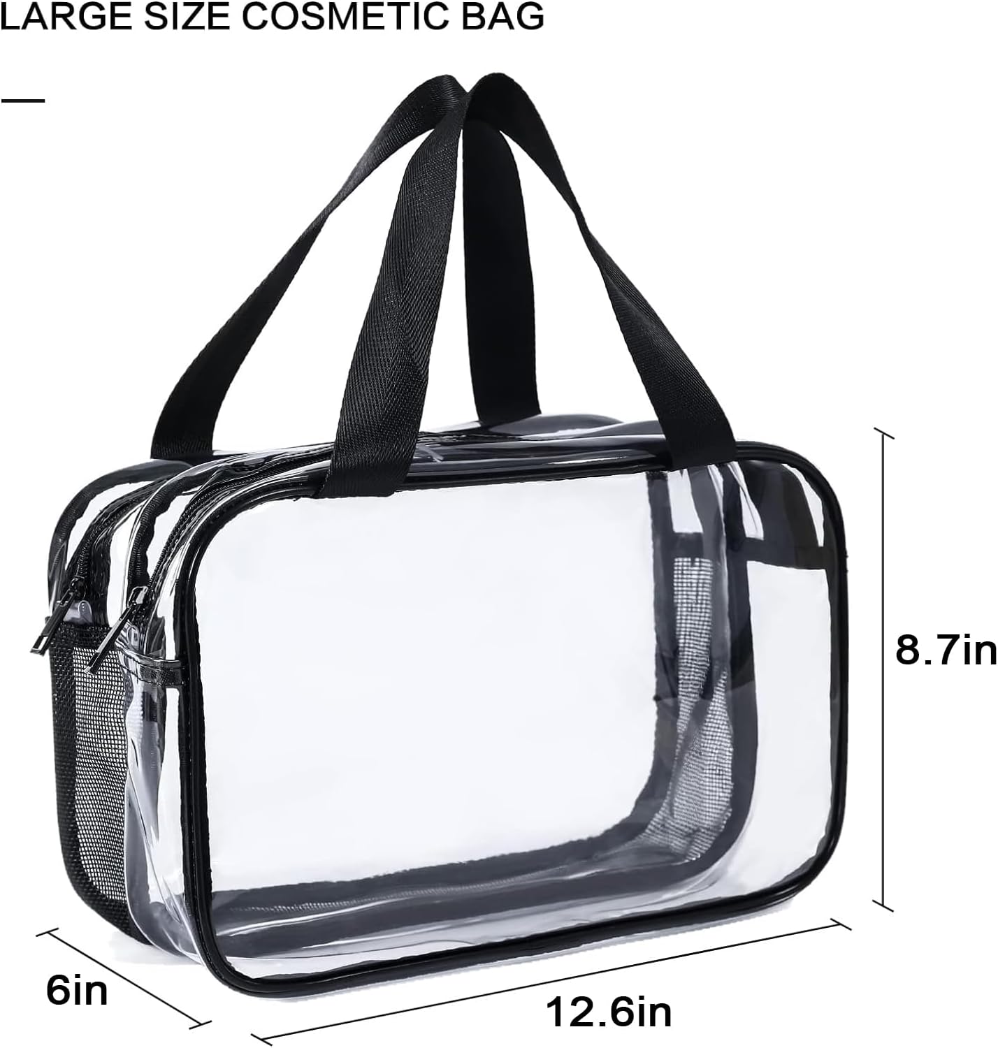 Clear Toiletry Bag for Women Men, Portable Large Travel Makeup Bag, Waterproof & Draining Transparent Cosmetic Bag, Carry On Airport Airline Compliant Bag