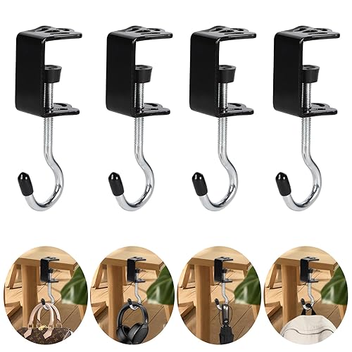 4 Pack Heavy-Duty Purse Hooks for Table & Desk -