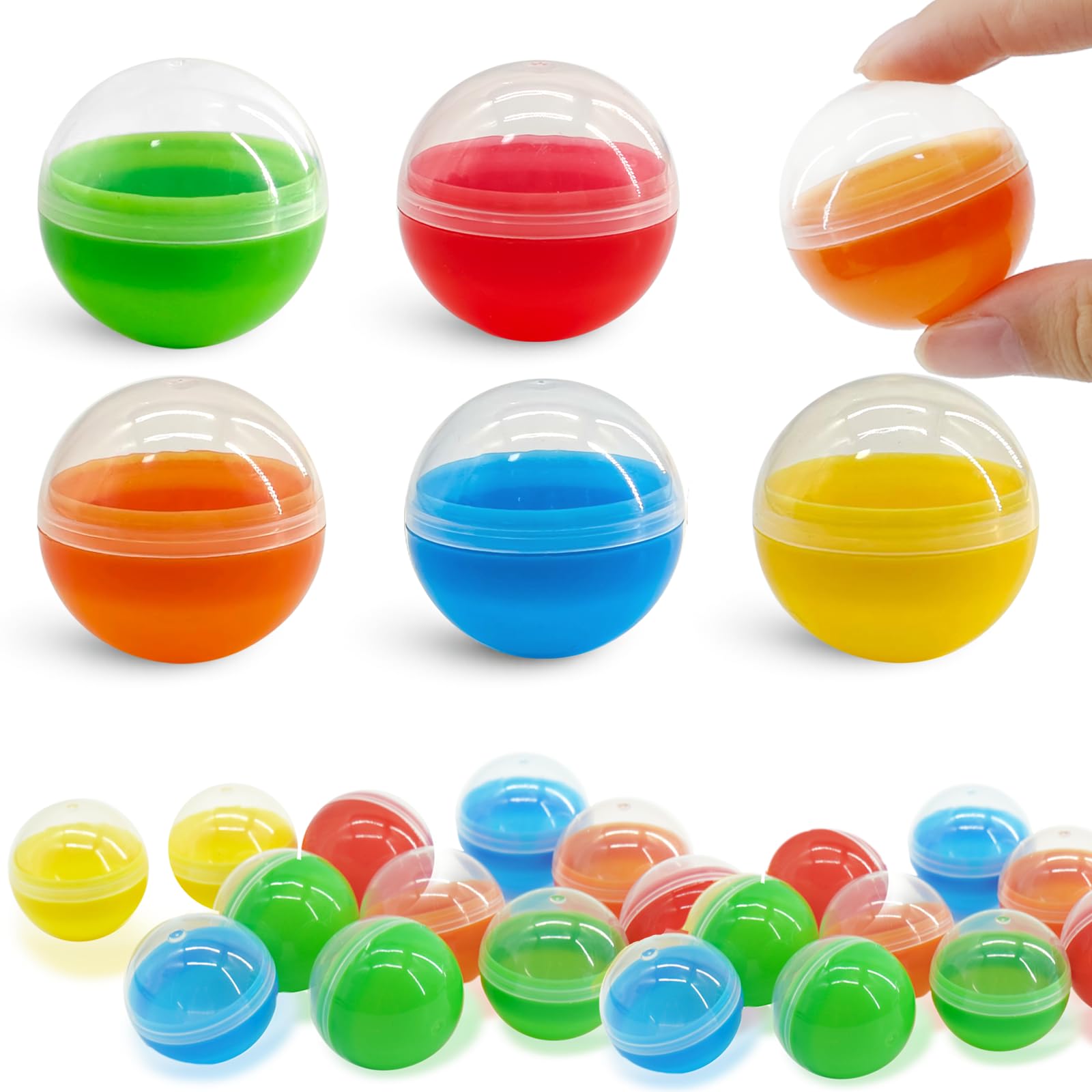 TASOMUTY 100Pcs Gumball Machine Capsules, 1.5Inch Multicoloured Vending Machine Capsules Suitable For Prizes, Party Favours, Classroom Gifts.