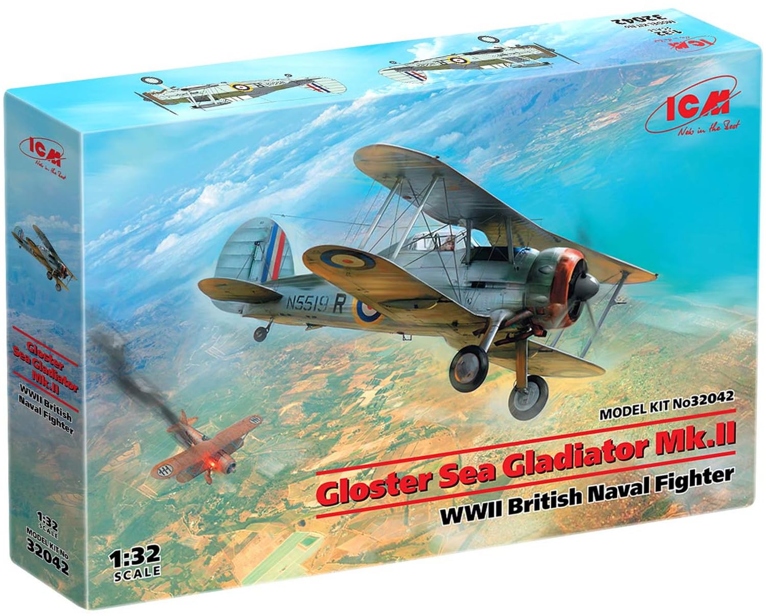 Gloster Gladiator スケールモデルキット ICM Gloster Gladiator Mk.I Aircraft Model Kit, 1/32 Scale