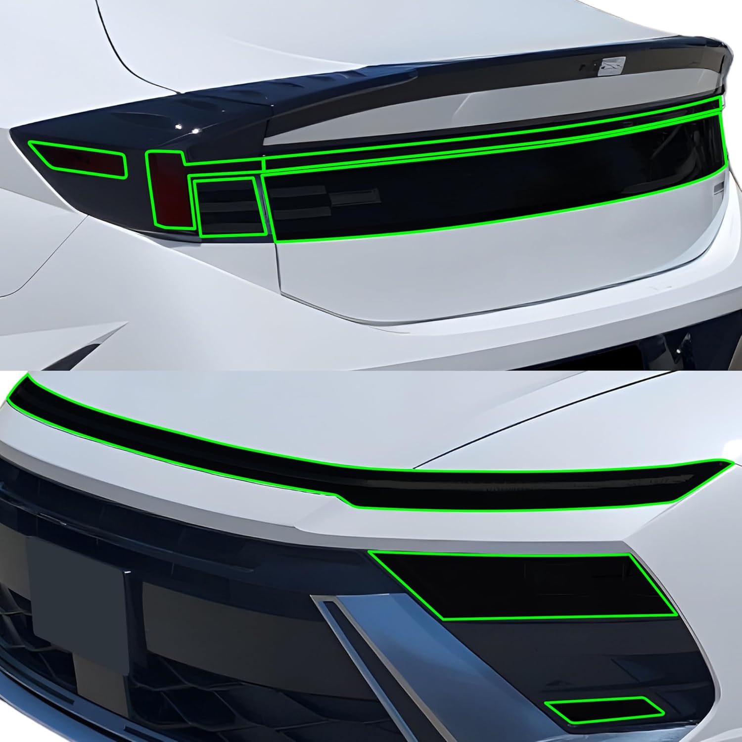 BOGAR TECH DESIGNS Precut for Hyundai Sonata 2024-2025 Full Headlight Taillight Tint Kit, Dark Smoke