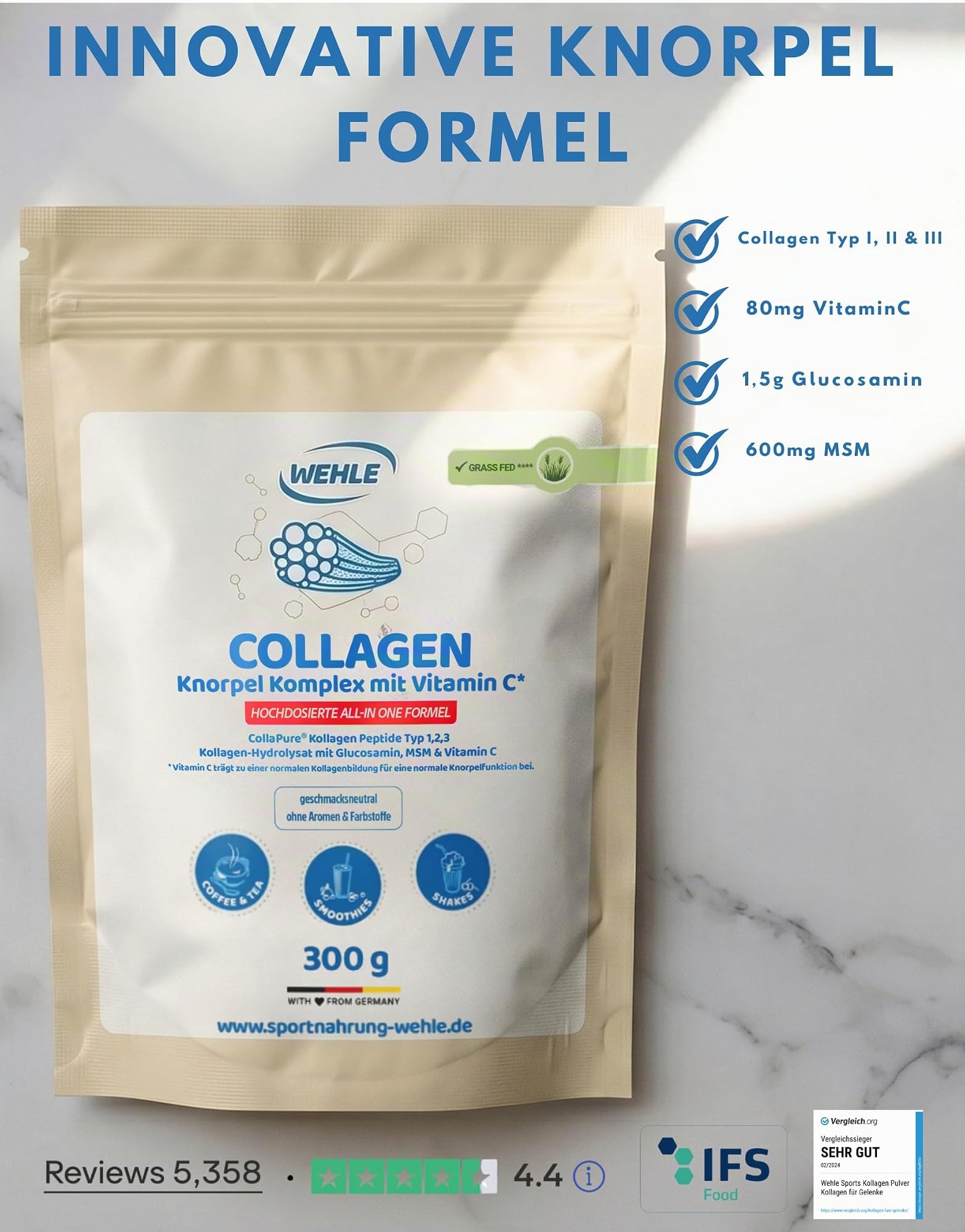 Wehle Knorpel Komplex mit Vitamin C, MSM & Glucosamin
