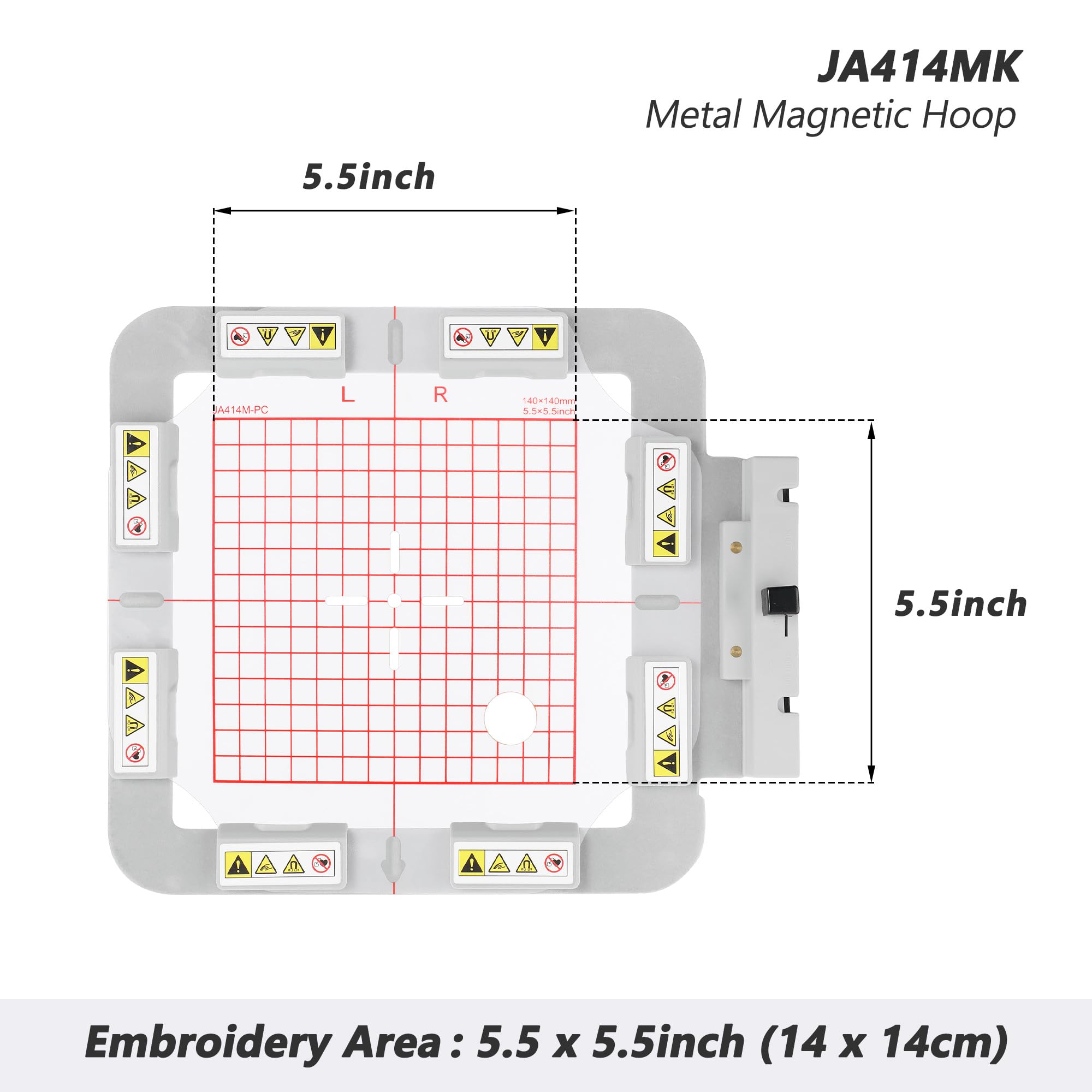 Sew Tech Magnetyczna obręcz do haftowania do maszyny ekspresyjnej Janome Memory Craft MC 500E 550E 400E 450E Elna Expressive Machine (140 x 140 mm)