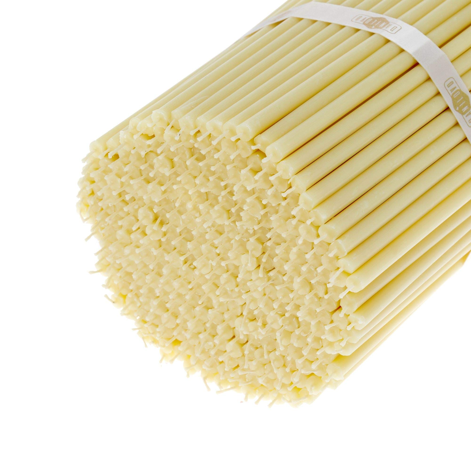 Danilovo 50 candele di cera d'api bianche – candele ortodosse per preghiera, rituali, decorazione da tavolo matrimonio – atossiche, N80, altezza: 18,5 cm, Ø 6,1 mm