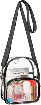 COVAX Clear Mini Backpack, Stadium Approved Clear Crossbody Shoulder Bag, Fashion Women Transparent Backpack for Work, Security Travel, Concert & Sport Event