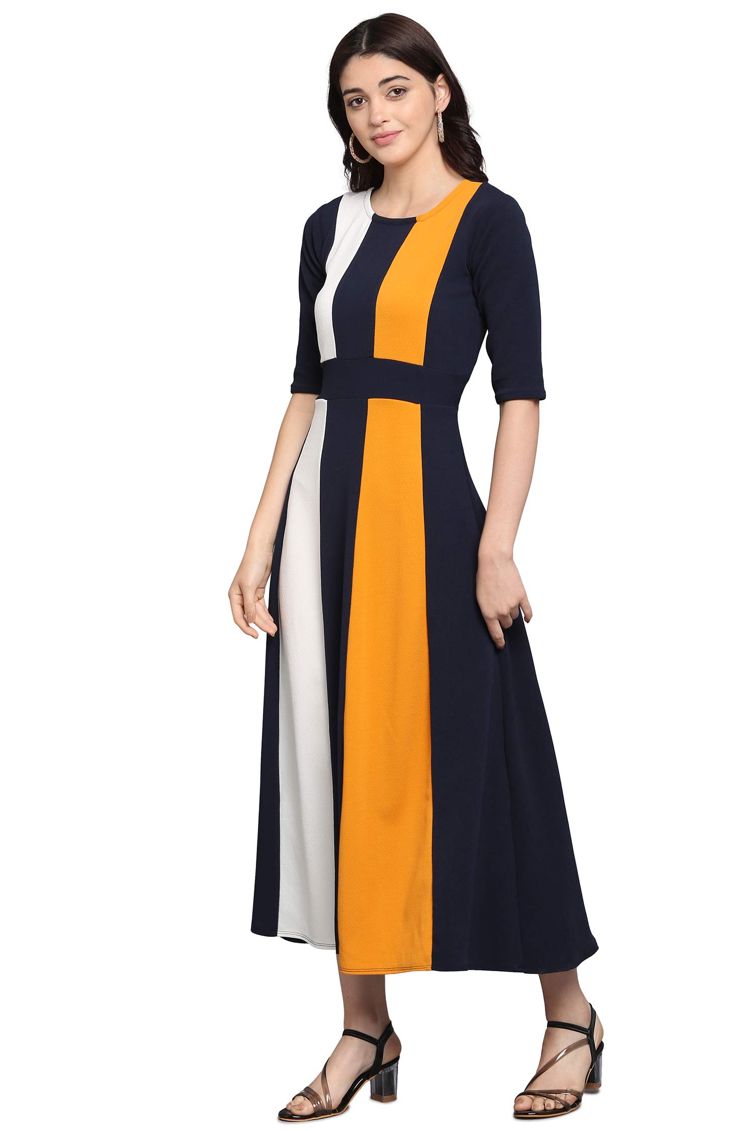 Purvaja Women's Corduroy Empire Waist Maxi Cocktail Dress (Lucy-021-Yw-Bu-Xl_Blue