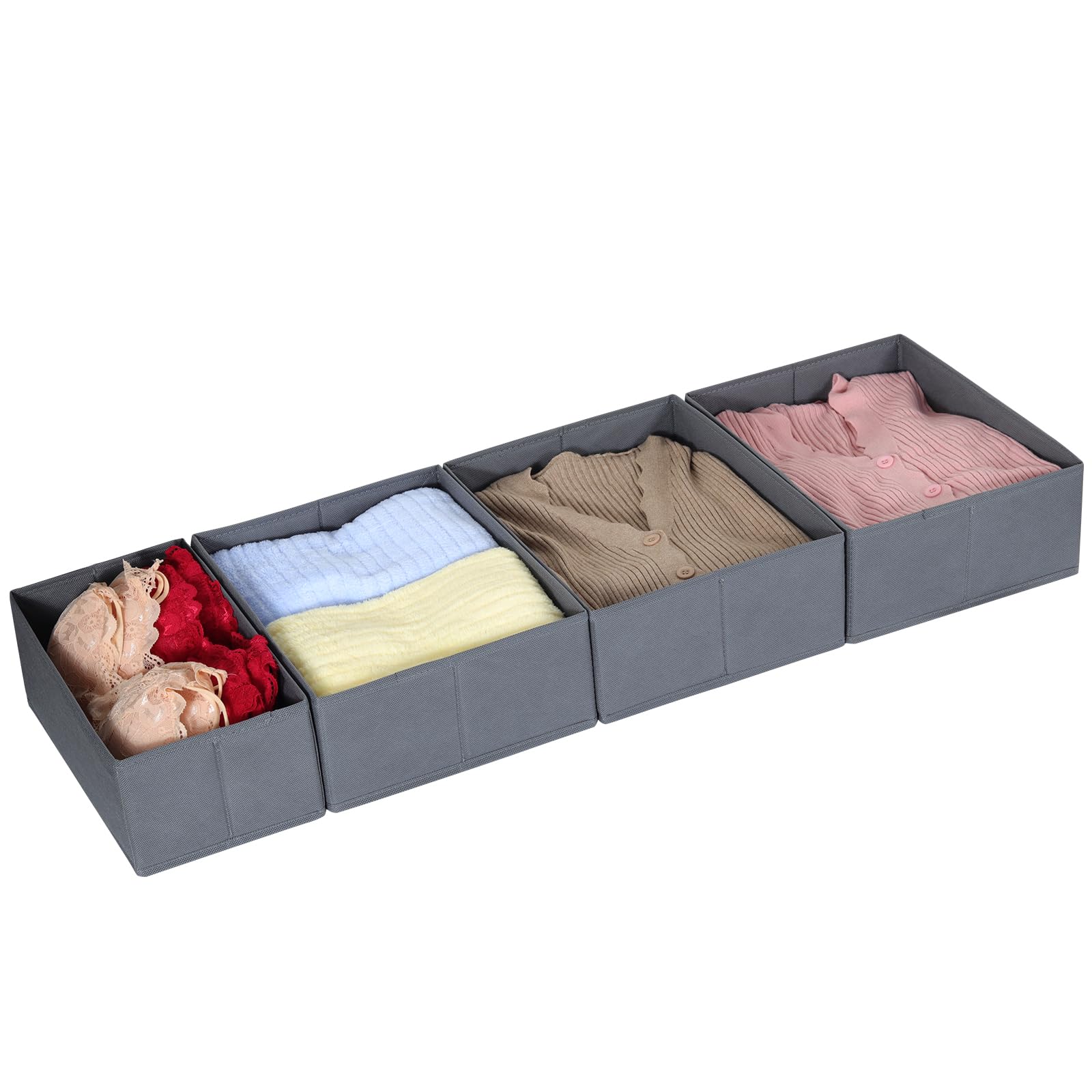 ORLISA 4 Pack Drawer Organiser for PAX Wardrobe Drawers 100 x 35 cm, Grey