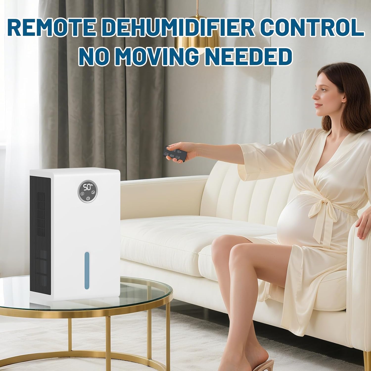 Dehumidifier for Home for Bedroom with 1000 sq.ft 120 OZ Water Tank,Dehumidifiers for Bathroom Basement with Remote Control,Auto Shut Off,Touchscreen,7 Colors LED Light image 6 of 9 B0FB3NYV5L